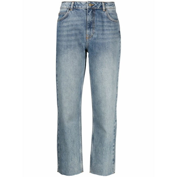 バッシュ レディース ジーンズズボン下 ボトムス Logo-patch cropped jeans Blue