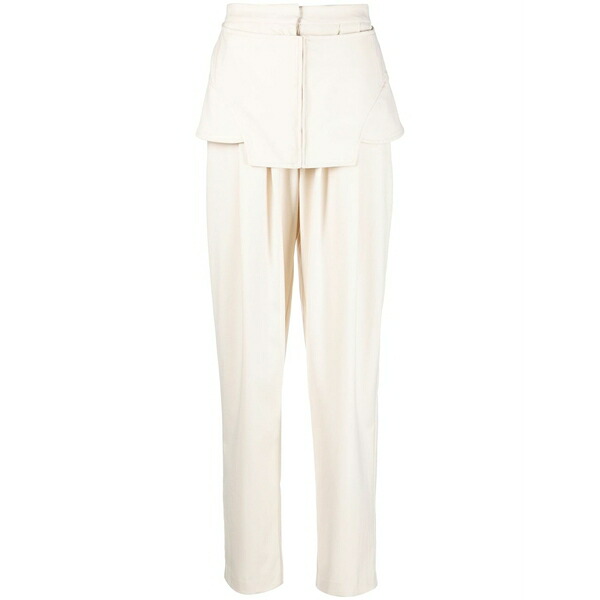 アンドレダモ レディース 心地よいズボン下 ボトムス Corset-detail straight-leg trousers Neutrals