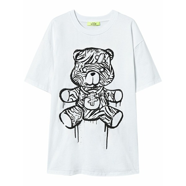 ツイン書き割り レディース ティーシャツ トップス Myfo t-shirt  White