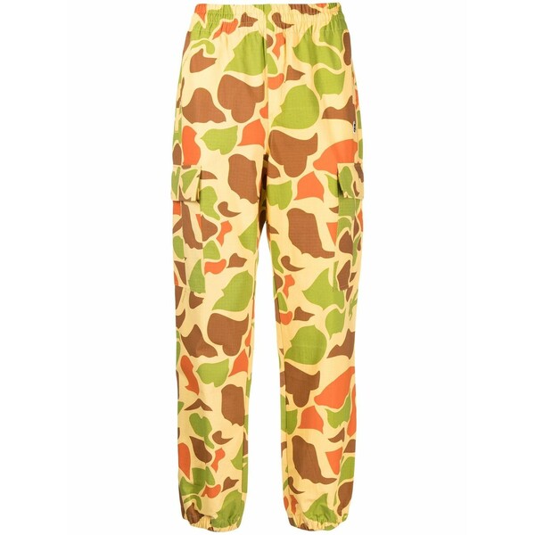 ビリオネアボーイズクラブ メンズ 心地好いズボン下 ボトムス Camouflage-print elasticated trousers Yellow