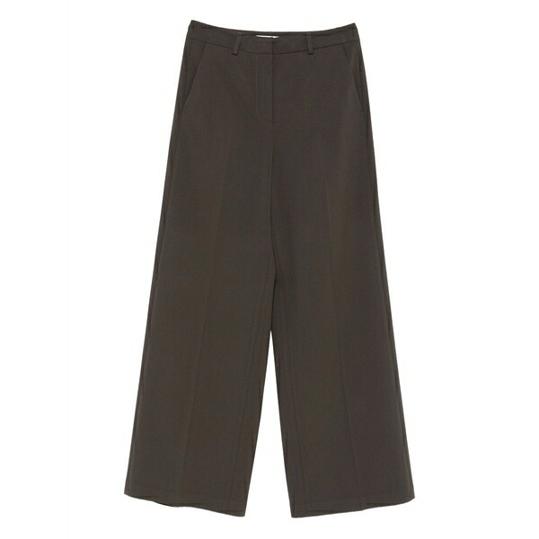 青色御姉さん レディース 心地よいズボン下 ボトムス Pressed-crease trousers Brown
