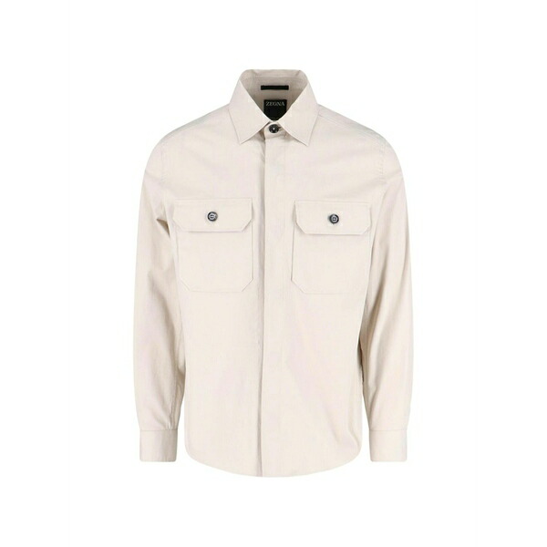 ゼニア メンズ プルオーバー トップス Pocket shirt Neutrals