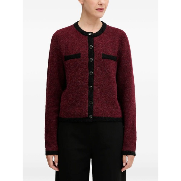 ゲタス レディース ジレー アウター Gzalpha button pocket cardigan Red