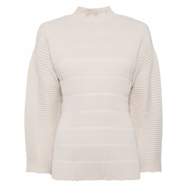 筋目 プリーズ イッセイ ミヤケ レディース 編み物\u0026プルオーバー アウター Jiggly jumper Neutrals