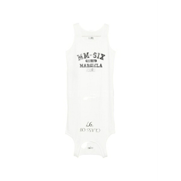 マルタンマルジェラ レディース カットソー トップス Printed mini dress White