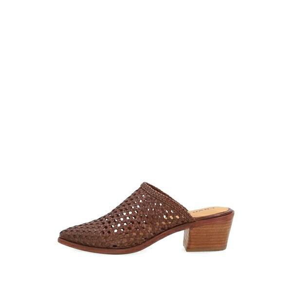 亭主持ち レディース サンダル シューズ Hand-woven leather mules Brown
