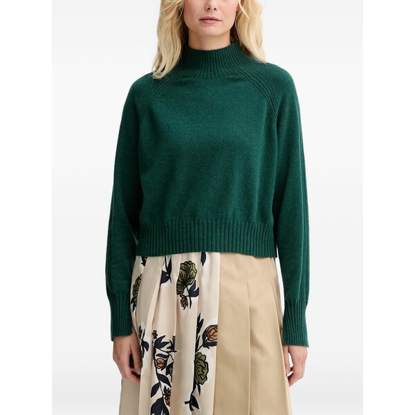 ツイン書き割り レディース 編み物\u0026プルオーバー アウター Turtleneck sweater Green