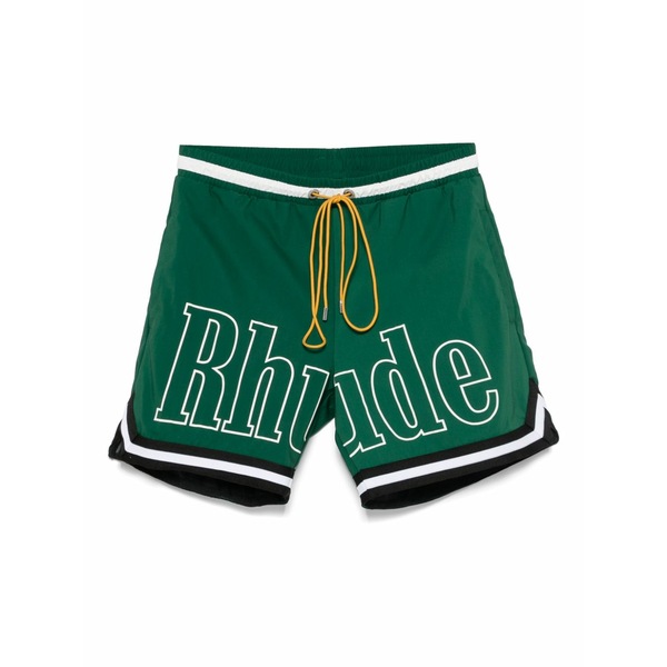 ルード メンズ 心地よいズボン下 ボトムス Logo swim shorts Green