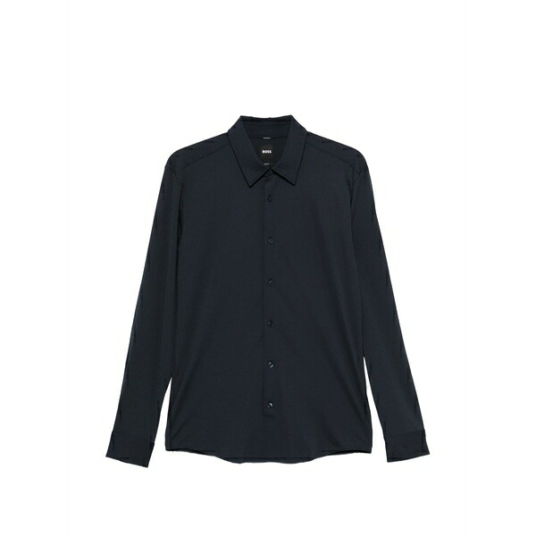 ボス メンズ シャツ トップス Long-sleeve shirt Blue|asty