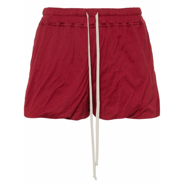 リックオウエンス レディース 心地よいズボン下 ボトムス Side-slits jersey shorts Red