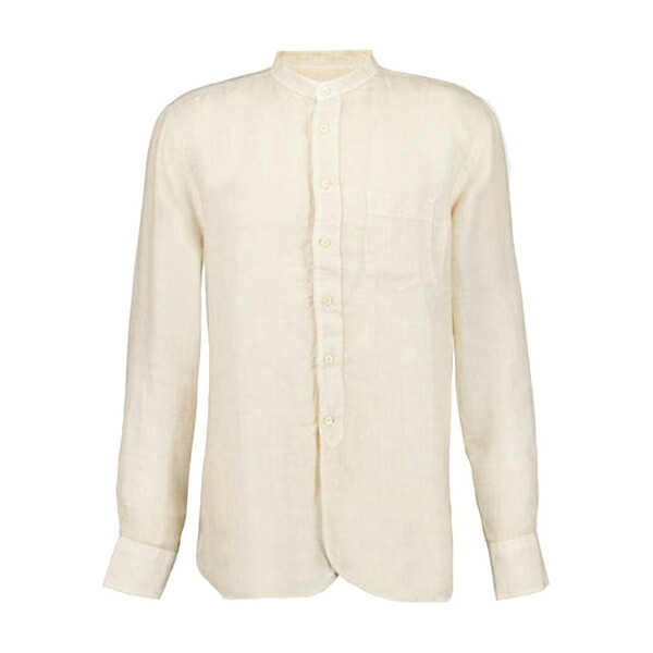 １２０％リノ メンズ ティーシャツ トップス Linen long-sleeve shirt Neutrals