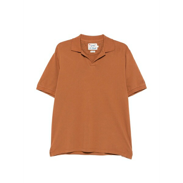 エムシーツーセイントバース メンズ スポーツシャツ トップス Charles logo-embroidered polo shirt Brown