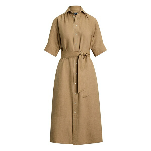 ラルフローレン レディース 衣裳 トップス Belted button-up shirt dress Neutrals
