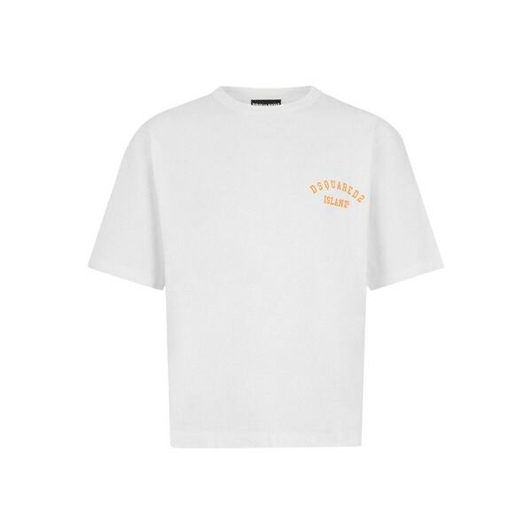 ディースクエアード メンズ ティーシャツ トップス Logo-print t-shirt White