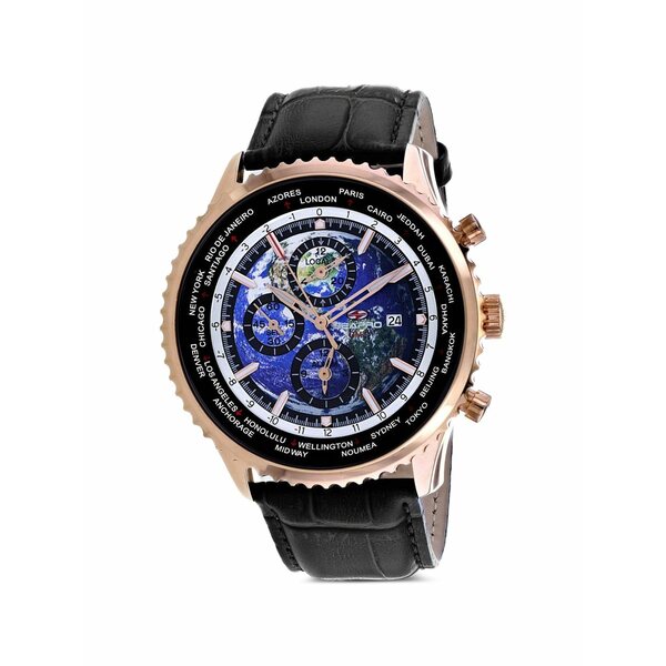 セアポロ メンズ ウオッチ 付属物 Meridian world timer gmt 47粍 watch Blue
