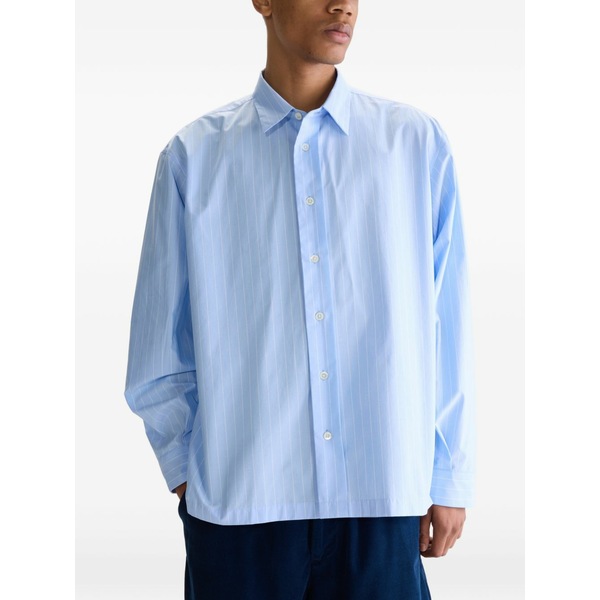 呼びりんさくら色 メンズ プルオーバー トップス Striped shirt Blue
