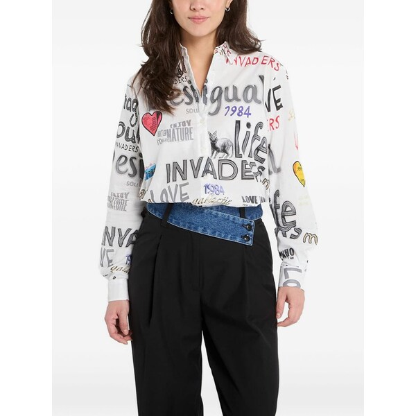 デジグアル レディース プルオーバー トップス Graphic-print shirt White