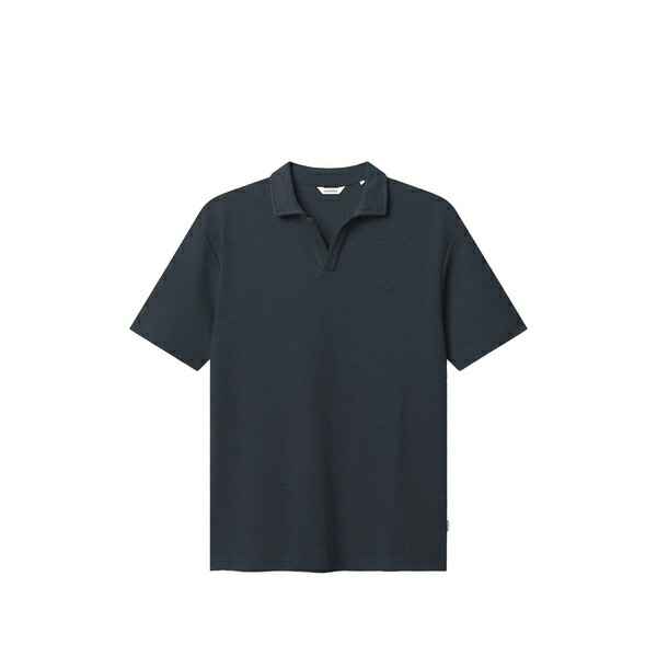 ギャバ メンズ スポーツシャツ トップス Gablio waffle-knit lio polo shirt Blue