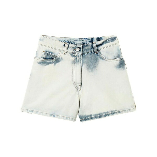ツイン仕掛ける レディース 心地よいズボン下 ボトムス Super bleached denim shorts Blue