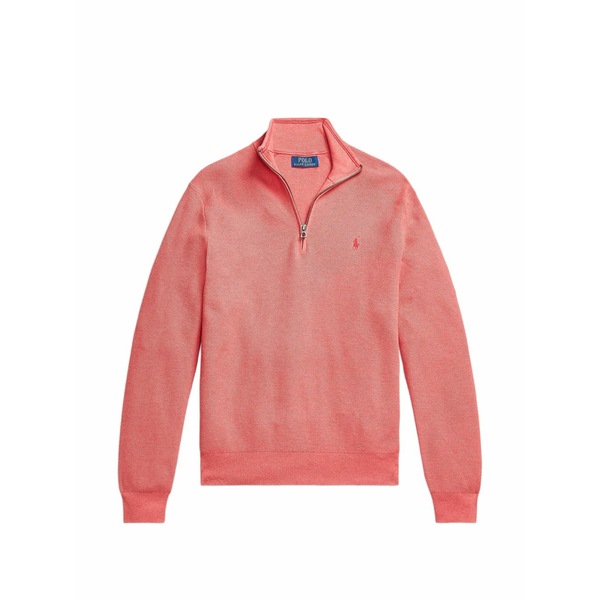 ラルフローレン メンズ 編み物\u0026ティーシャツ アウター Quarter-zip cotton sweater Pink