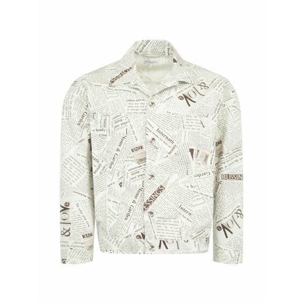 エンジニアガーメンツ メンズ 上衣＆上衣 アウター Newspaper-print type 5 denim jacket White