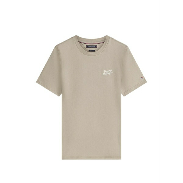 トミー ヒルフィガー メンズ ティーシャツ トップス Short-sleeved logo-print t-shirt Neutrals