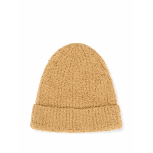 ロベルトコリーナ メンズ 鳥打ち帽 付属物 Ribbed-knit brushed beanie hat Brown