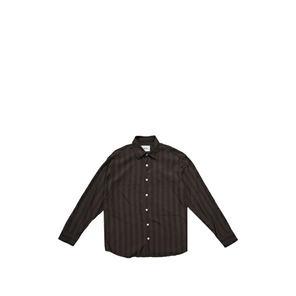 エヌエヌ77 メンズ ティーシャツ トップス Freddy striped shirt Brown
