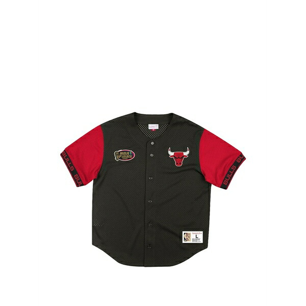 ミッチェル&ネス メンズ シャツ トップス X nba chicago bulls mesh button-front shirt Black|asty