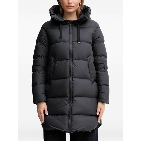 ボンブージー レディース 厚地の外套 アウター Geneva hooded padded coat Black