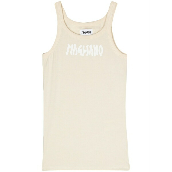 マリアーノ メンズ ティーシャツ トップス Logo-print sleeveless top Neutrals