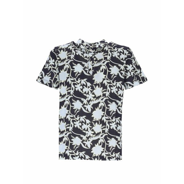 アルテア メンズ スポーツシャツ トップス Floral-print cotton polo shirt Blue