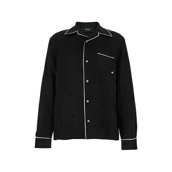 アミリ メンズ プルオーバー トップス Piping-detail shirt Black