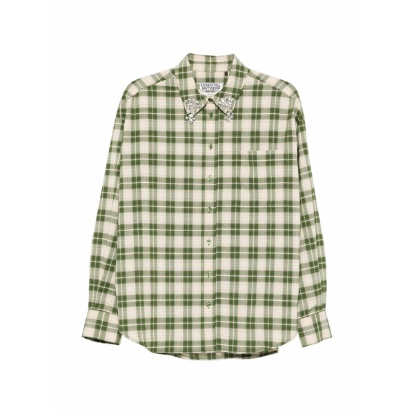 エッセンシャルアントワープ レディース プルオーバー トップス Plaid embellished shirts Green