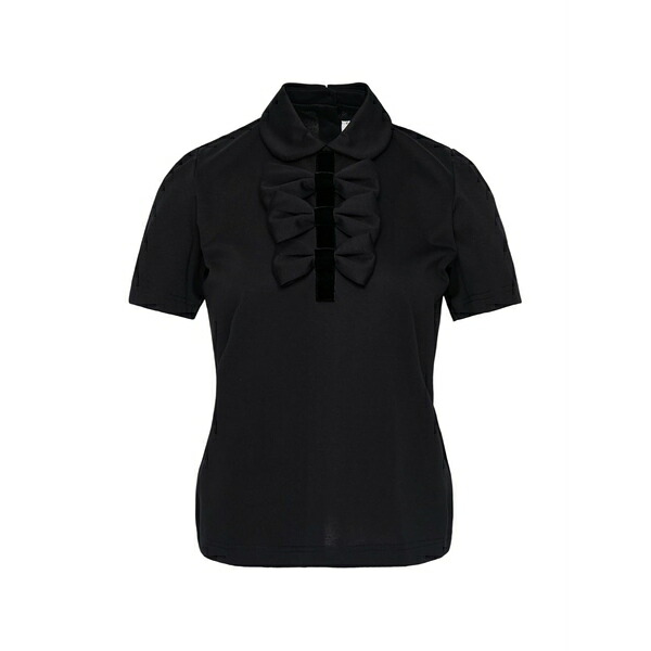ノワール ケイ ニノミヤ レディース スポーツシャツ トップス Bow-embellished polo shirt Black