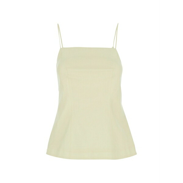 セミクチュール レディース プルオーバー トップス Spaghetti-strap cut-out top Yellow