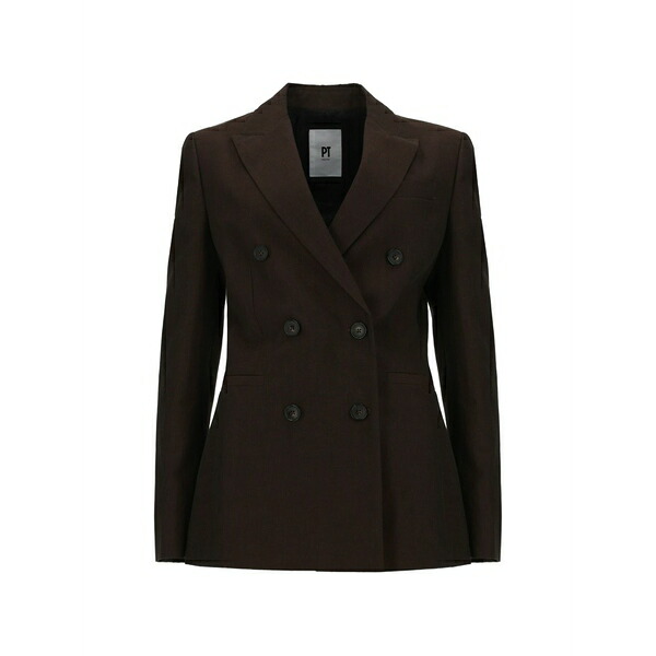 PTトリノ レディース 上衣＆上衣 アウター Romy double-breasted blazer Brown