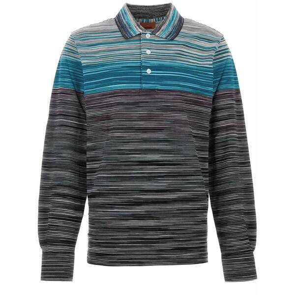 ミッソーニ メンズ スポーツシャツ トップス Piqu￡-weave polo shirt  Blue