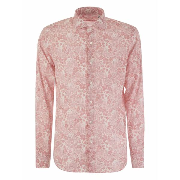 フェデーリ メンズ シャツ トップス Printed shirt Pink｜asty 36,270円