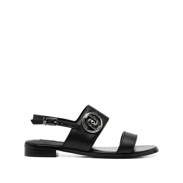 リュージョー レディース サンダル シューズ Erin logo-plaque slingback sandals Black