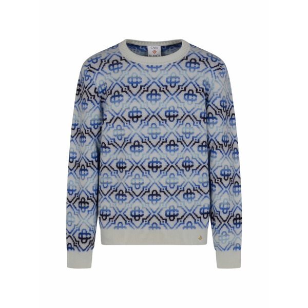 カサブランカ メンズ 編み物\u0026ティーシャツ アウター Monogram patterned sweater White