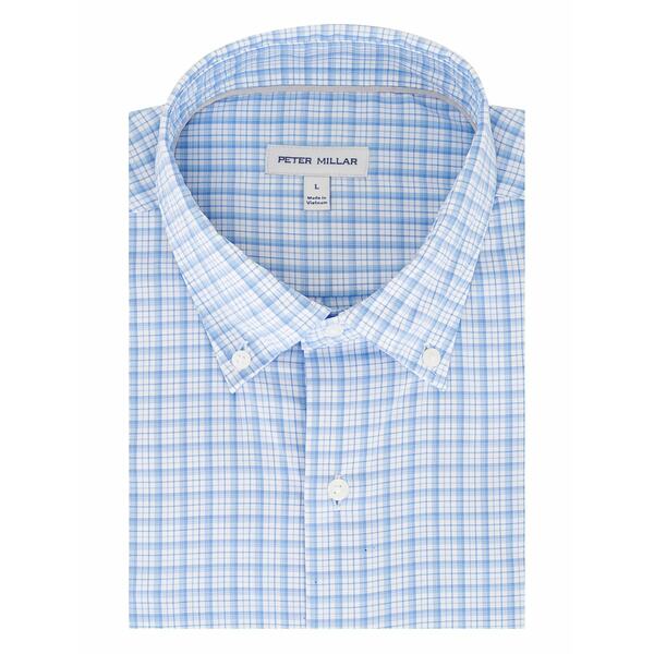 ピーター・銀鏡 メンズ ティーシャツ トップス Checked shirt Blue