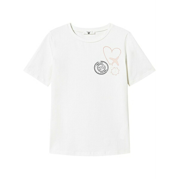 ツイン仕掛ける レディース プルオーバー トップス Graphic-print t-shirt Neutrals