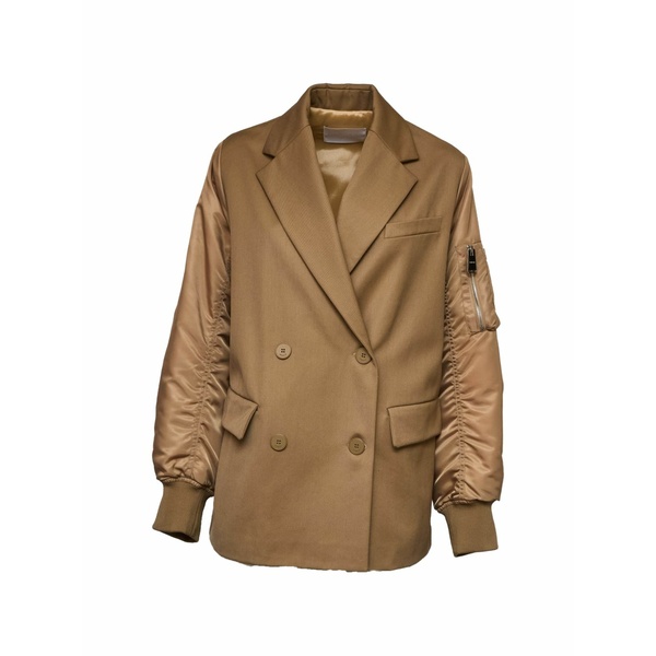 ドンダップ レディース 上衣＆上衣 アウター Double-breasted flap-pocket jacket Brown