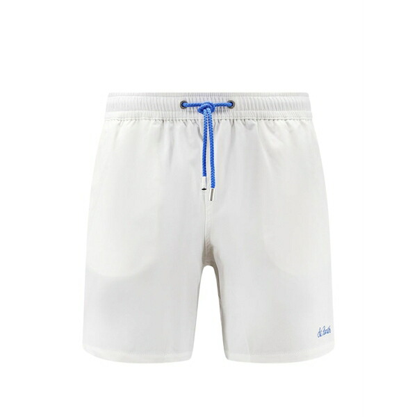 エムシーツーセイントバース メンズ 心地よいズボン下 ボトムス Embroidered-logo drawstring swim shorts White