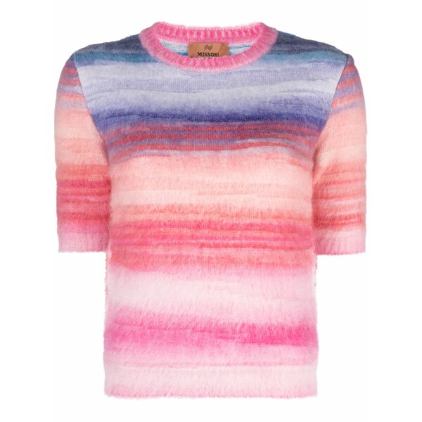 ミッソーニ レディース 編み物\u0026プルオーバー アウター Brushed-effect wool-blend top Blue