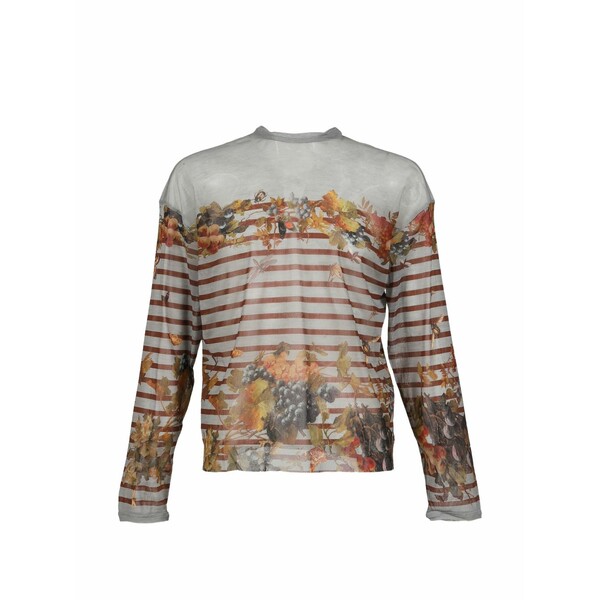 ジャン極点 ゴルチエ メンズ プルオーバー トップス Striped floral t-shirt Grey