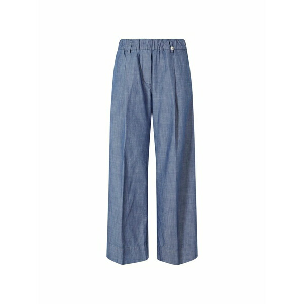 ミース レディース カジュアルパンツ ボトムス Elasticated-waistband straight trousers Blue｜asty