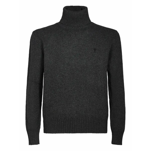 意中の女 メンズ パーカー・スウェットシャツ アウター Ribbed turtleneck sweater Grey