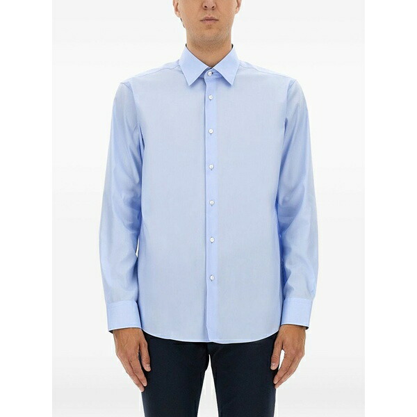 主任者 メンズ プルオーバー トップス Buttoned shirt Blue